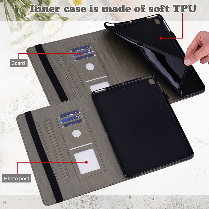 Tablet Case Cover For Samsung Galaxy Tab S8 11'' S7 11'' S6 Lite 10.4" A8 10.5'' A7 10.4'' A 8.0" 2022 2020 2019 with Stand Holder Flip Pencil Holder Flower TPU PU Leather3