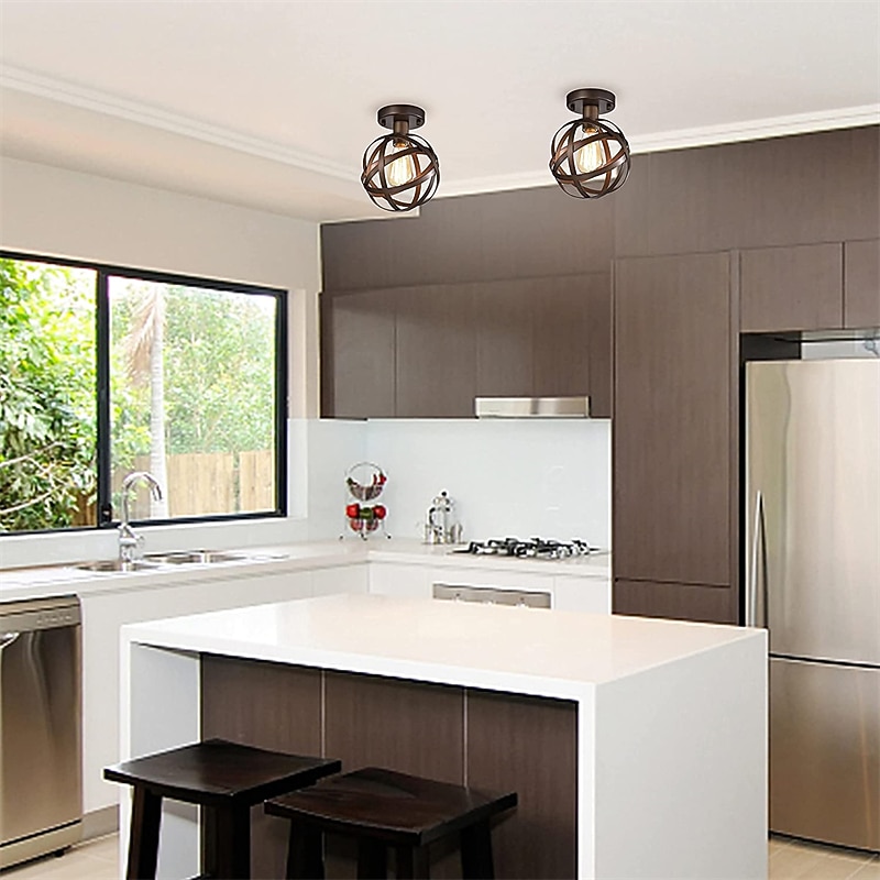 19 cm Globe Design Ceiling Light LED Metal Classic Stylish Painted Finishes Black Artistic Modern 220-240V4