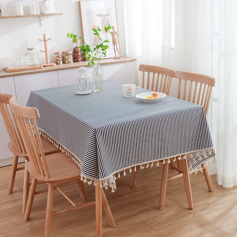 Farmhouse Tablecloth Cotton Linen Rectangle Table Cloths for Kitchen Dining, Party, Holiday, , Buffet Holiday Family Gathering3