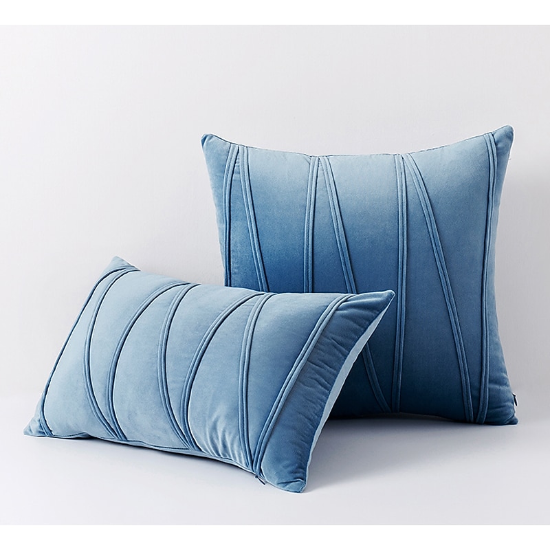 Decorative Toss Pillows Throw Pillow Covers Striped Velvet Modern Decorative Solid Cushion Covers Pillowcases Soft Cozy for Bed Sofa Couch Car Living Room Pink Blue Sage Green Burnt Orange4