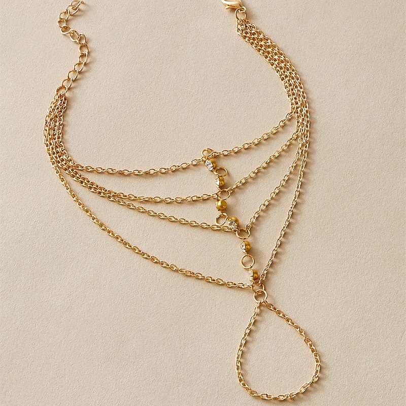 Women's Bracelet Layered Wedding Birthday Cute Personalized Luxury Elegant Alloy Bracelet Jewelry Gold For Formal Holiday Date Birthday Festival3