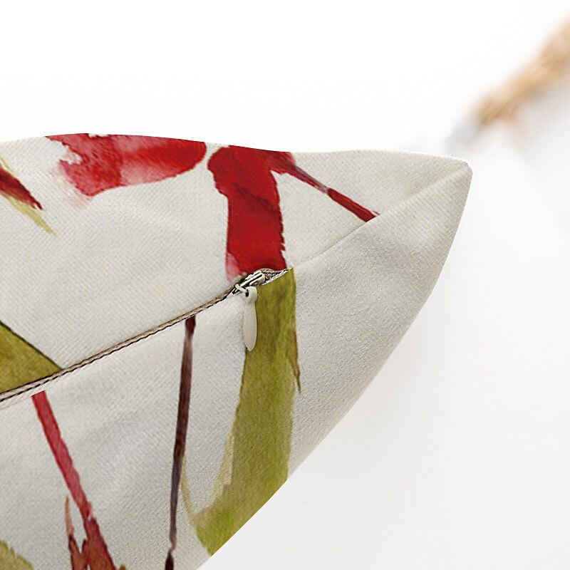 Bird Throw Pillow Cover 4PC Floral Plant Double Side Print Soft Decorative Cushion Case Pillowcase for Bedroom Livingroom Machine Washable Indoor Cushion for Sofa Couch Bed Chair3