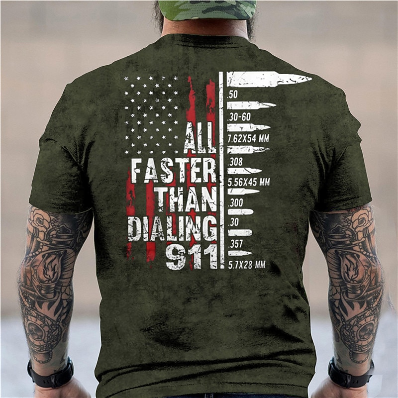 Veterans Day Men's Patriot Patriotic Veteran Unisex Letter Graphic Prints National Flag T shirt Distressed T Shirt Short Sleeve T shirt 3D Print Crew Neck Shirt Sports Designer Casual Outdoor Street