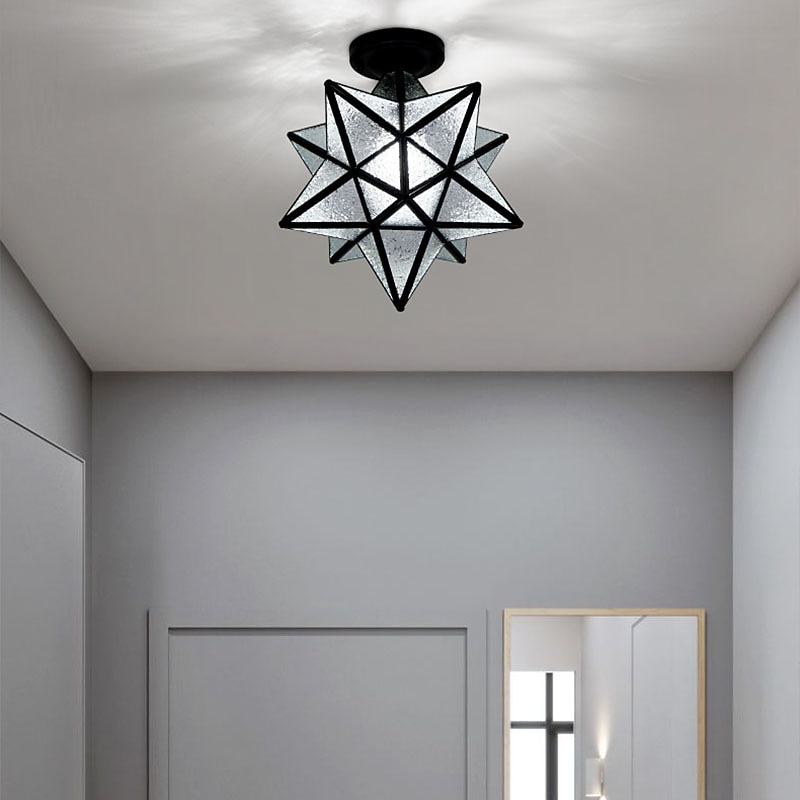 LED Mini Ceiling Light Porch Light Corridor Light Black Gold 20 cm Metal Vintage Style Novelty Painted Finishes Traditional Classic Nordic Style 110-120V 220-240V4