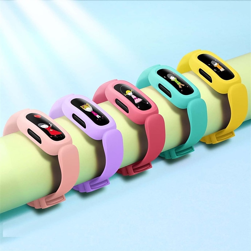 5 PCS Bands Compatible with Fitbit Ace 3 for Kids Soft TPE Adjustable Waterproof Sports Bracelet Strap for Fitbit Ace 3 Girls Boys3
