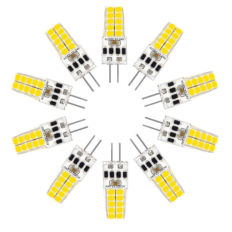 10pcs G4 LED Bulb 3W Can Replace JC Halogen 30W Bulb Warm White Natural Light White Light Dimming AC / DC12-24V  Flicker Free AC / DC12 and AC220V Applicable to Ice Hockey Lamp Lighting Under Cabine2
