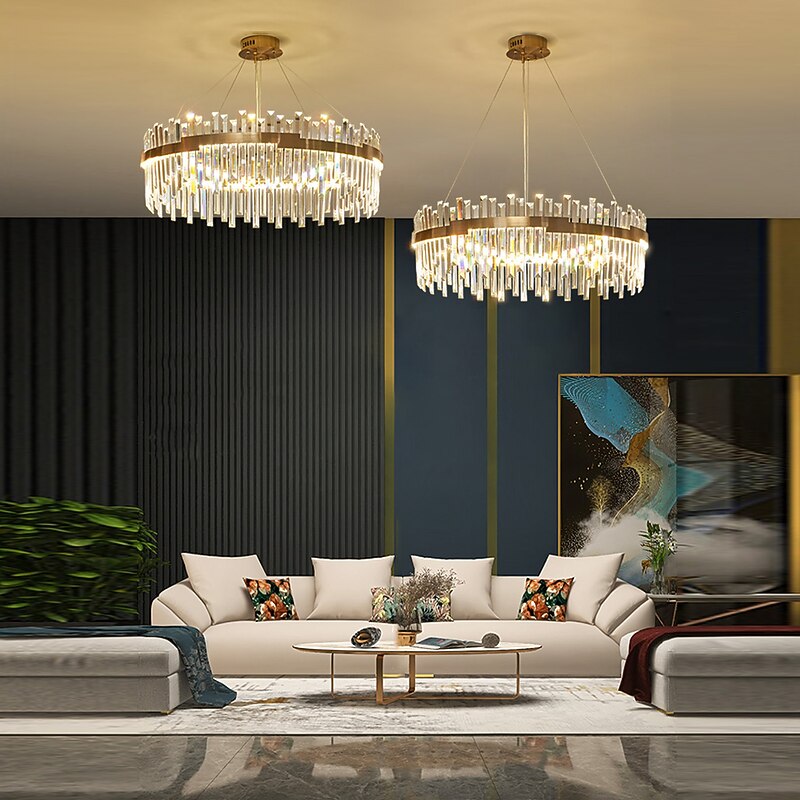 60 cm Unique Design Chandelier LED Pendant Light Crystal Aluminium Alloy Nordic Style Living Room Dining Room 220-240V2