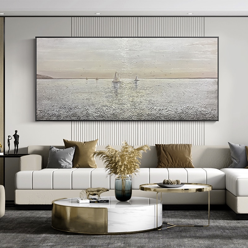 Handmade Hand Painted Oil Painting Sailing Boat On The Sea Canvas Oil Painting Home Decoration Decor Rolled Canvas No Frame Unstretched3