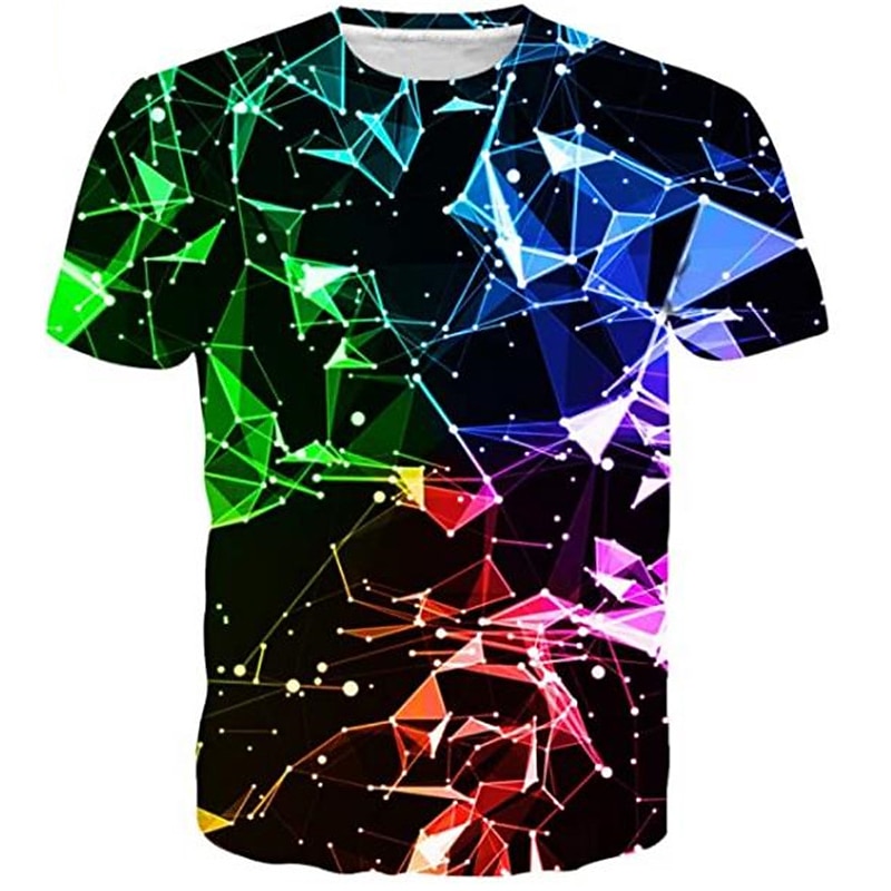 Boys 3D Geometric T shirt Short Sleeve 3D Print Summer Spring Active Sports Fashion Polyester Kids 3-12 Years Outdoor Daily Regular Fit