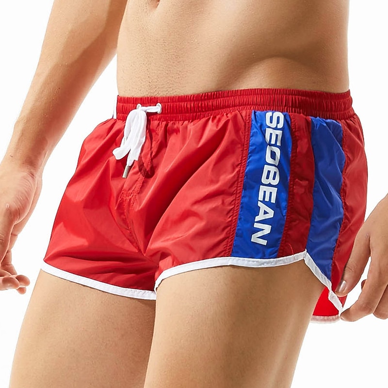 SEOBEAN® Men's Swim Trunks Swim Shorts Quick Dry Board Shorts Bathing Suit with Pockets Mesh Lining Drawstring Swimming Surfing Beach Water Sports Patchwork Summer / Stretchy3