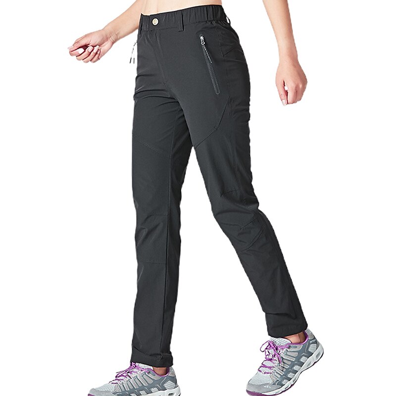 Women's Convertible Zip Off Pants Hiking Pants Trousers Patchwork Summer Outdoor Skin Friendly Ultra Light (UL) Quick Dry Multi Pockets Pants / Trousers Black Rose Red Spandex Work Hunting Fishing M