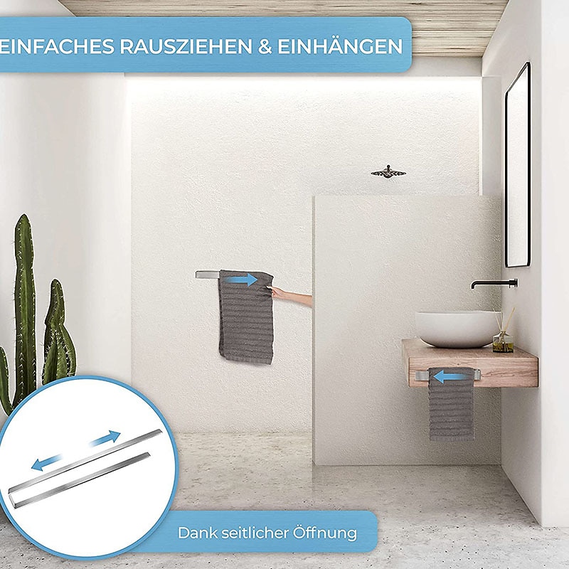 Towel Rack Self Adhesive 304 Stainless Steel Bathroom Toilet Towel Rack Kitchen Self-adhesive Towel Ring Hardware Rack4