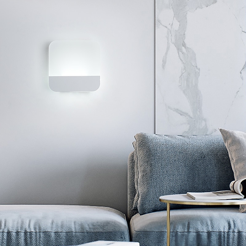 Modern Indoor Wall Light LED Acrylic Bedroom Dining Room Metal Wall Light 5 W4