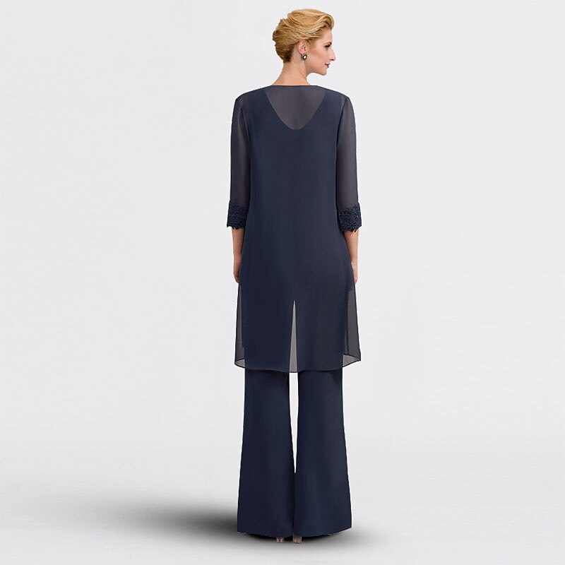 Shawl & Wrap Women's Wrap Mother's Wedding Guest Wraps Pure Elegant 3/4 Length Sleeve Chiffon Wedding Wraps With Lace For Party Evening All Seasons dress to impress4