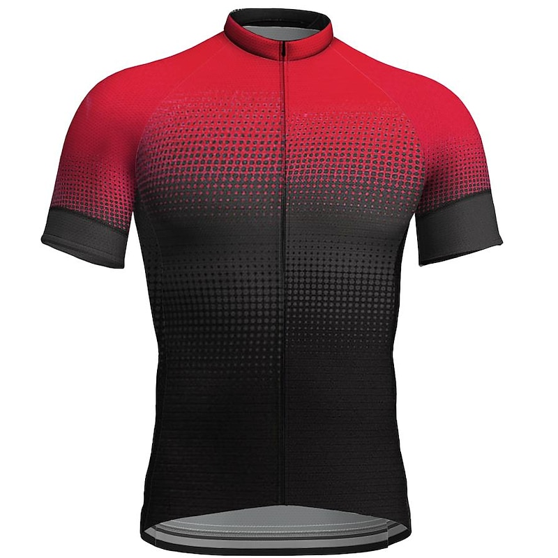 Men's Cycling Jersey Gradient Short Sleeve Bike Jersey Top with 3 Rear Pockets Mountain Bike MTB Road Bike Cycling Quick Dry Reflective Strips Back Pocket Moisture Wicking Sports White Red Blue2