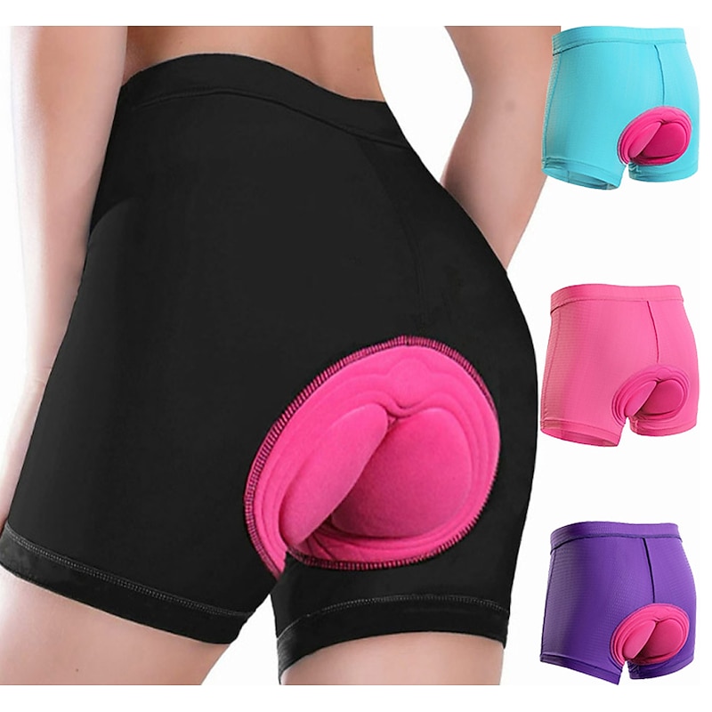 Arsuxeo Women's Cycling Under Shorts Cycling Padded Shorts Bike Underwear Shorts Padded Shorts Chamois Bottoms Sports Spandex Purple Fuchsia Blue Mountain Bike MTB Road Bike Cycling Clothing