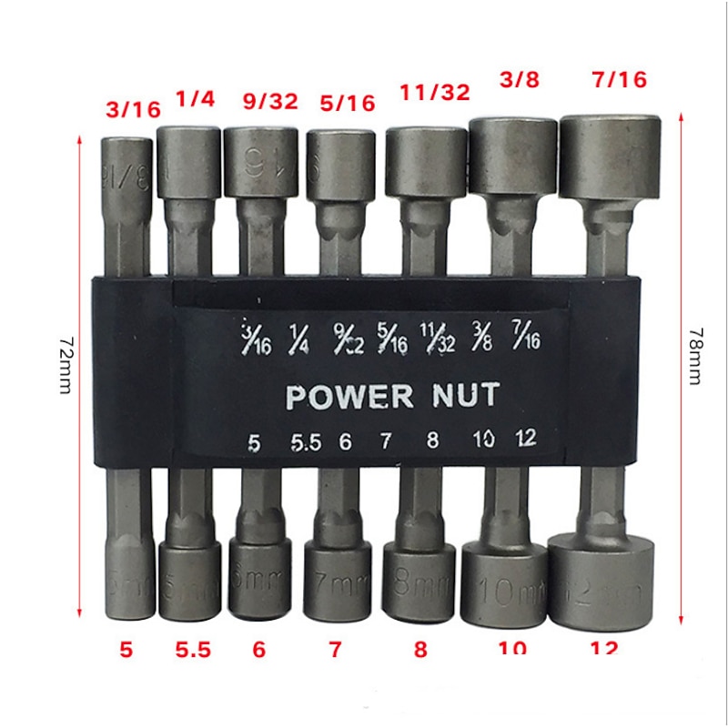 9Pc/14Pc Socket Wrench Hexagonal Handle Self-Tapping Anchor Bolt Sleeve Non-Magnetic Combination Set Electric Wind Batch Pullover3