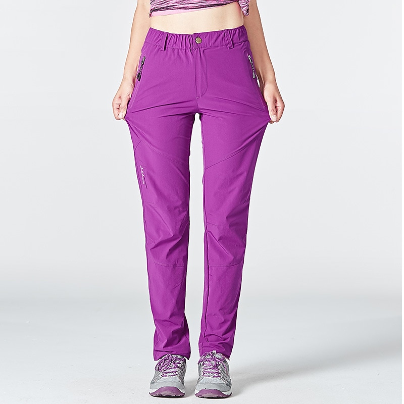 Women's Convertible Zip Off Pants Hiking Pants Trousers Patchwork Summer Outdoor Skin Friendly Ultra Light (UL) Quick Dry Multi Pockets Pants / Trousers Black Rose Red Spandex Work Hunting Fishing M3