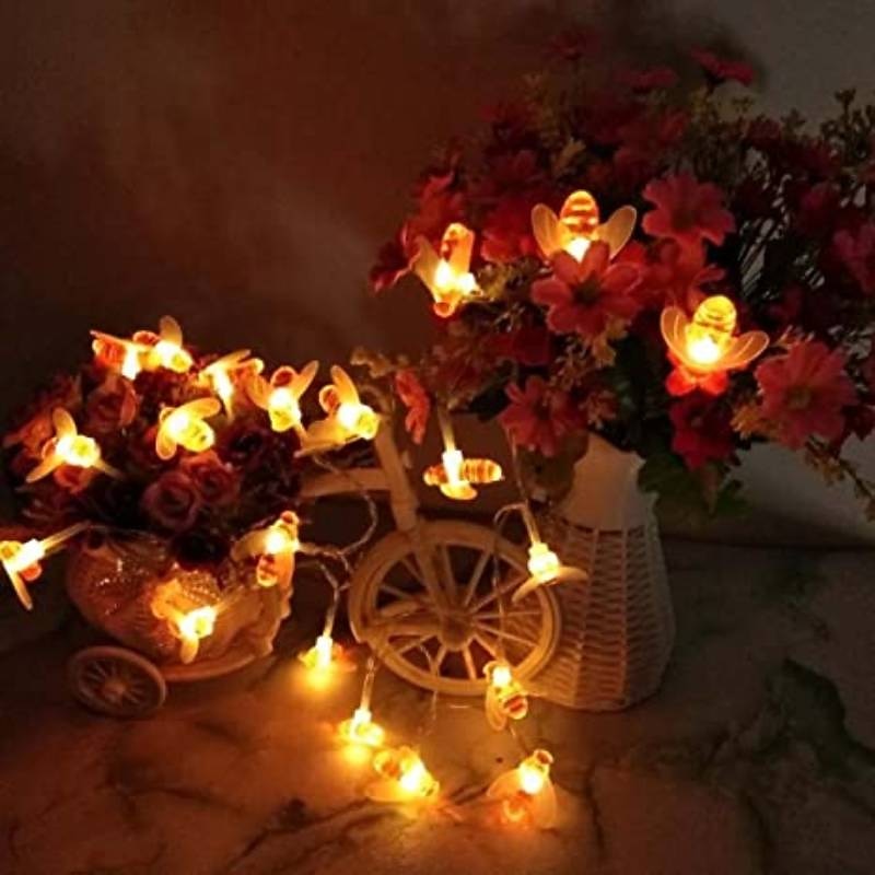 Solar String Lights Outdoor 2pcs 1pcs 8 Models Solar Powered Cute Honey Bee Led String Fairy Light 30leds 6.5m Bee Outdoor Garden Fence Patio Christmas Garland Lights4