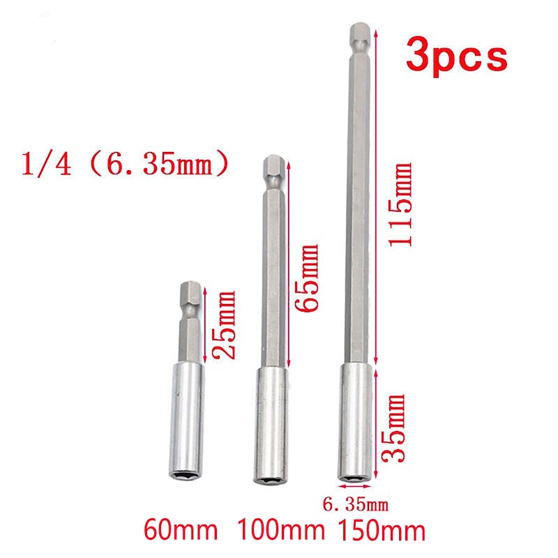 Hex Rod Shank Screwdriver Extension 1/4 Magnetic Quick Change Extension Long Handle Screwdriver Tip Holder Hand Tools Socket4