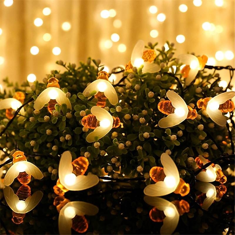 Elegant Wedding Party Reception 6.5M 30LED Solar Bee String Lights - 8 Function Waterproof Outdoor Fairy Lights for Garden, Lawn Decoration4