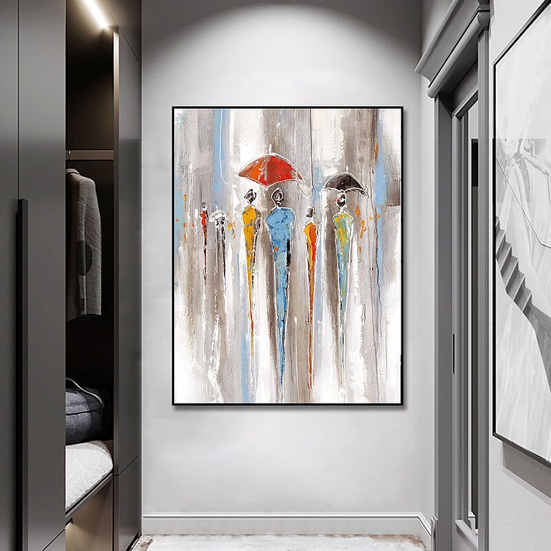 Oil Painting Hand Painted Vertical Abstract People Contemporary Modern Rolled Canvas (No Frame)4