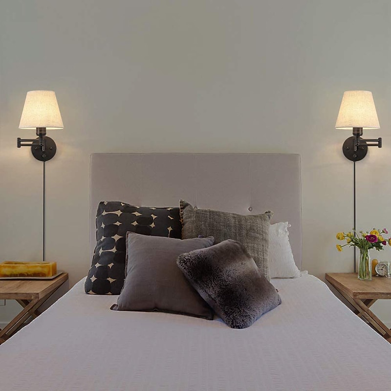 Indoor Swing Arm Wall Lamp LED Living Room Bedroom Metal Hotel Bedroom Bedside Light Wall Light For Hallway Bedroom Living Room 85-265V4