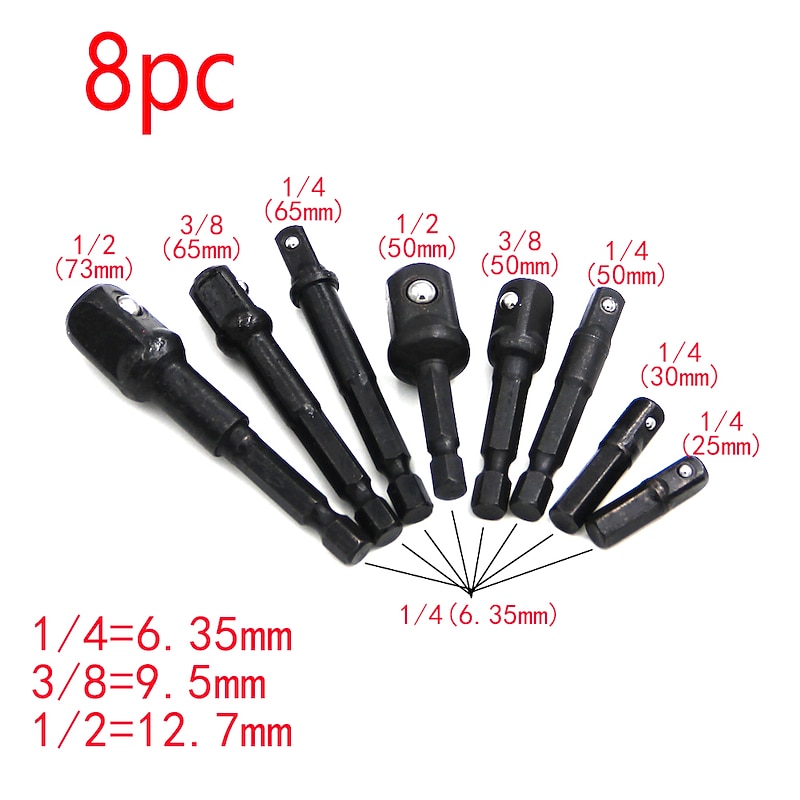 8-piece Change-over Connecting Rod Set Steel Ball Connecting Rod Sleeve Change-over Head 1/4 3/8 1/2 Change-over3