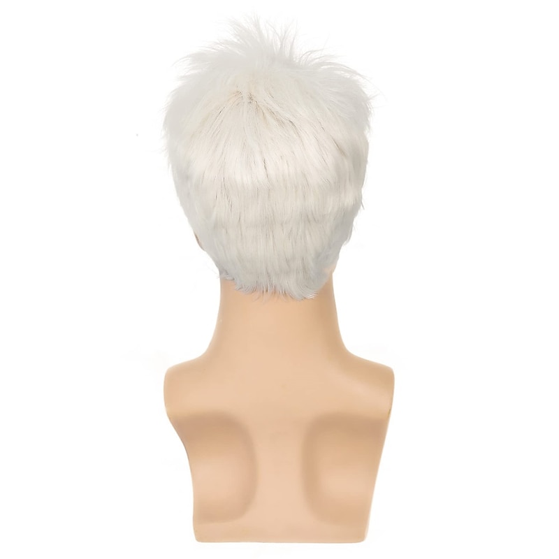 Men's Cropped Wigs Short Layered Natural Synthetic Halloween Cosplay Costume Men's Wigs4