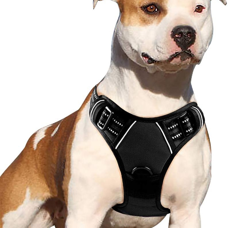 No Pull Dog Harnesses for Small Dogs Reflective Adjustable Front Clip Vest with Handle 2 Metal Rings 3 Buckles [Easy to Put on & Take Off3
