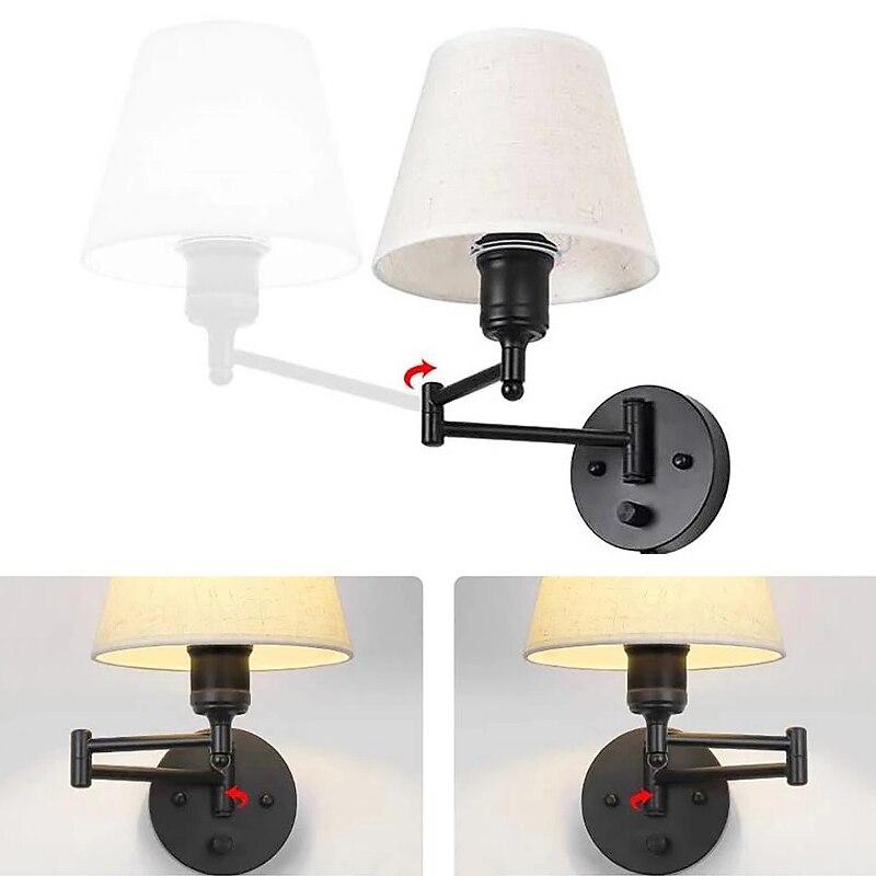 Indoor Swing Arm Wall Lamp LED Living Room Bedroom Metal Hotel Bedroom Bedside Light Wall Light For Hallway Bedroom Living Room 85-265V3
