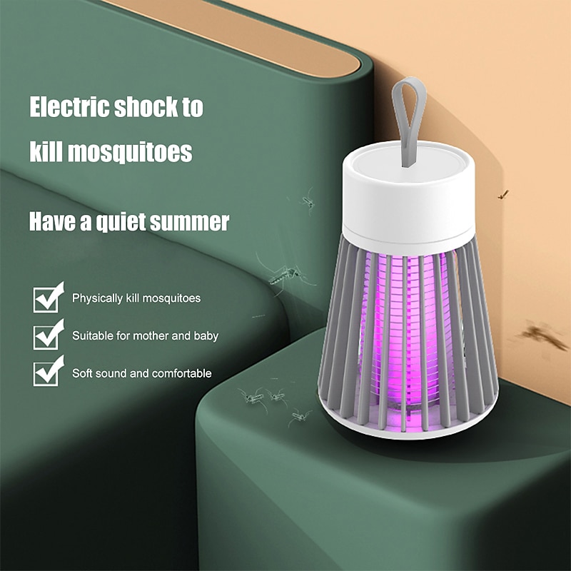Bug Zapper Mosquito Trap Killer Lamp Electric LED UV Flying Insect Repellent Light Portable USB Rechargeable Trap Flying Insect Killer for Home Pest Control Insect Repellent4
