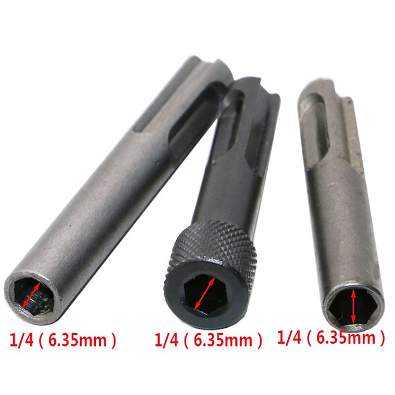 3pcs Magnetic SDS Plus To 1/4(6.35mm) Hex Socket Shank Screwdriver Holder Electric Hammer Keyless Drill Chuck Adaptor Converter4