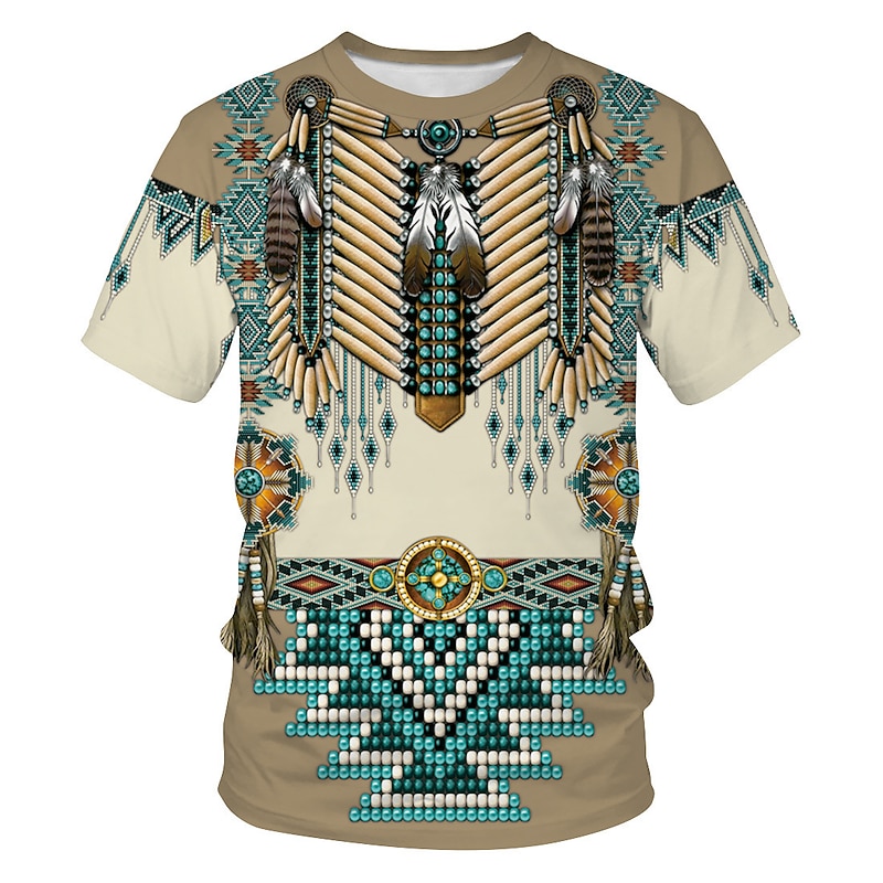 American Indian Native American T-shirt Anime Cartoon Anime 3D 3D Harajuku Graphic For Couple's Men's Women's Adults' Masquerade Back To School 3D Print3