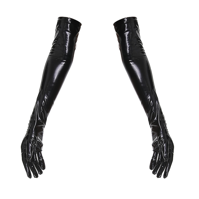 Zentai Suits Gloves Catsuit Motorcycle Girl Carnival Costume Full Body Suit Women's Cosplay Sexy Costume Solid Color Faux Leather Costume for Masquerade Adults2