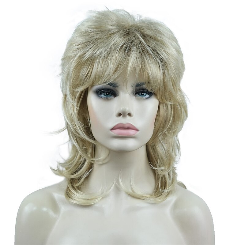 Shaggy Layered Wig Shoulder Length Women's Wig with Hair Bangs Premium Synthetic Hair Wig for Women