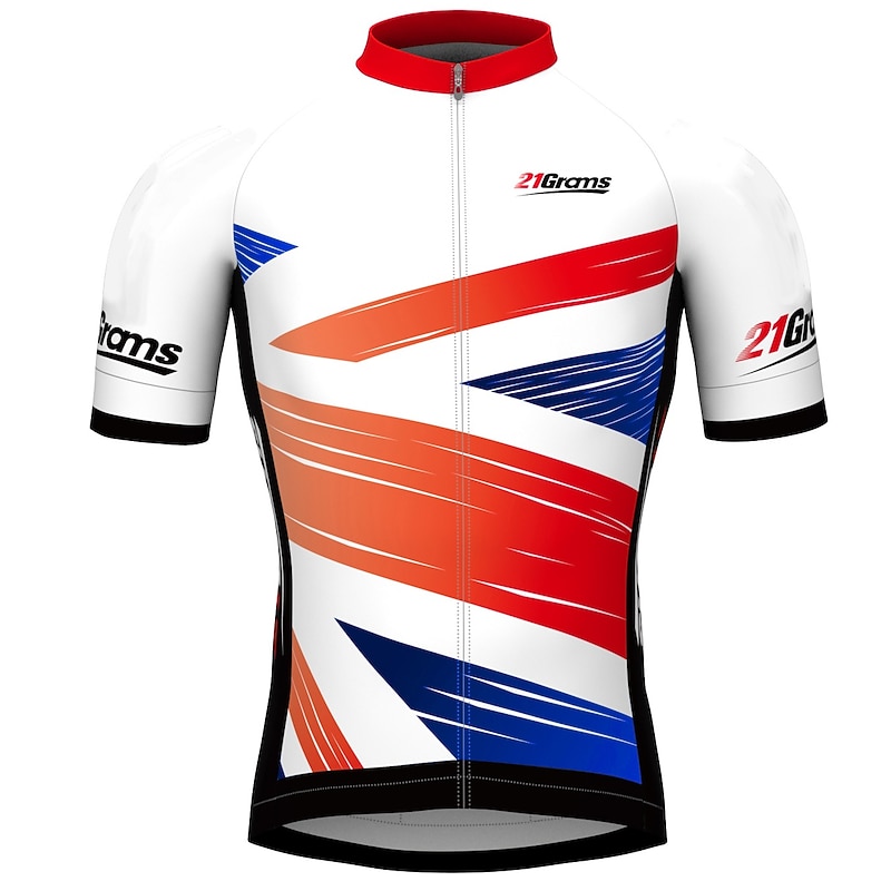 Men's Cycling Jersey Geometric Geometry UK Short Sleeve Bike Jersey Top with 3 Rear Pockets Mountain Bike MTB Road Bike Cycling Quick Dry Reflective Strips Back Pocket Moisture Wicking Sports Yellow 13