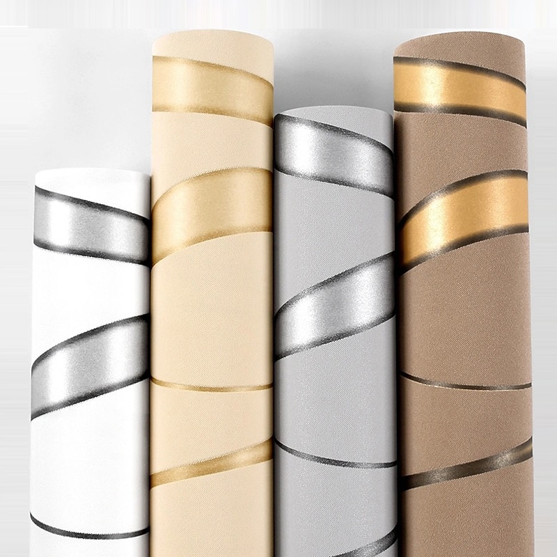 Cool Wallpapers Striped 3D Non-Woven Textured Wallpaper Wall Mural Bedroom Living Room Background Wall Household Shop Restaurant Hotel Engineering Decoration Non-Self-Adhesive Wallpaper3