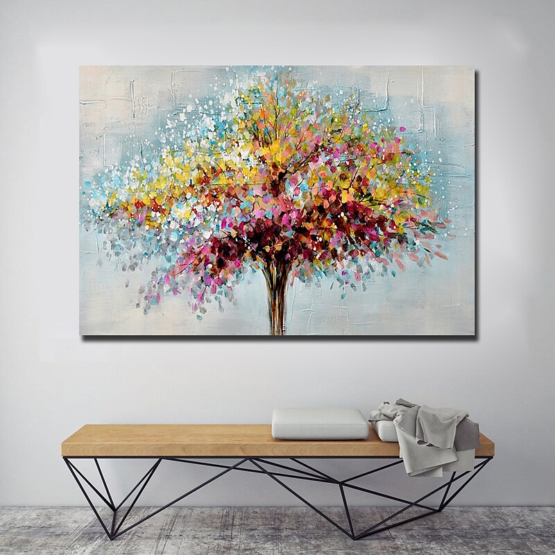 Handmade Oil Painting CanvasWall Art Decoration Abstract Knife Painting Landscape Tree For Home Decor Rolled Frameless Unstretched Painting 7