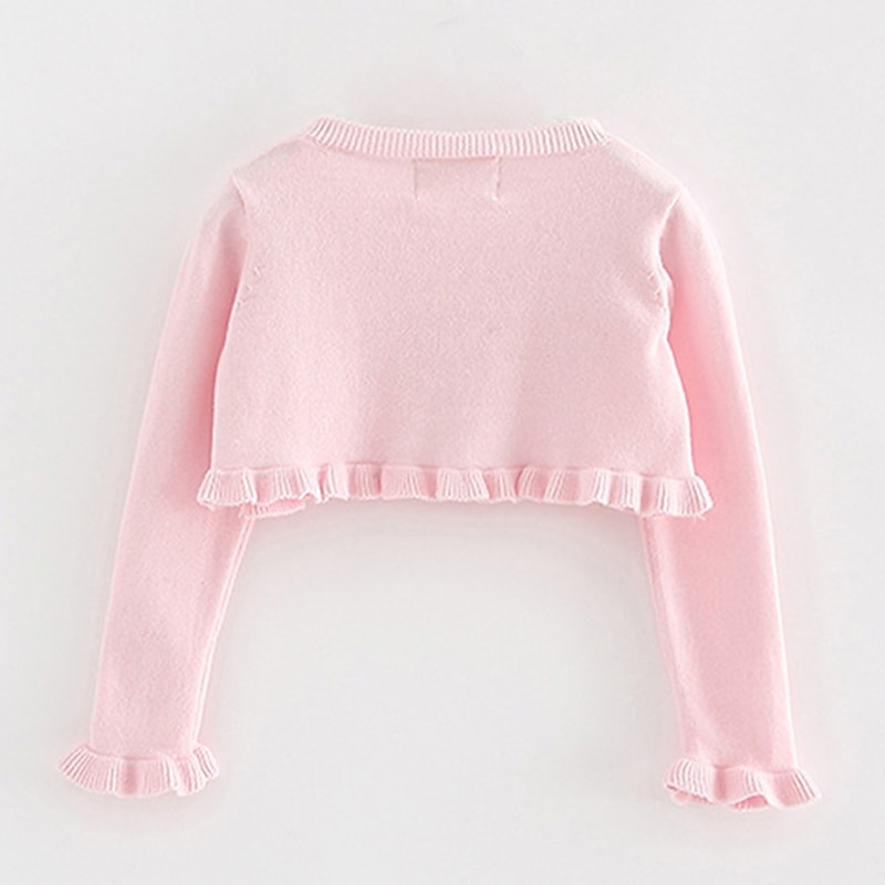 Girls' 3D Plain Coat Long Sleeve Summer Spring Active Kids 2-8 Years Daily Regular Fit2