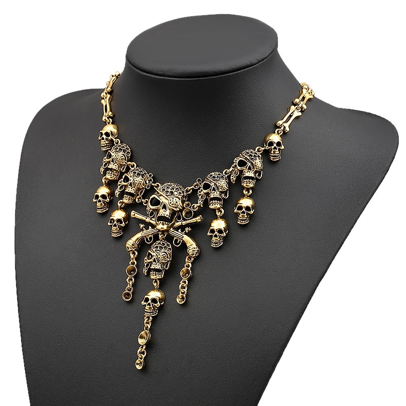 Vintage Punk & Gothic Steampunk Necklace Masquerade Skull Skull Fancy Dress Men's Women's Masquerade Party Adults' Necklace