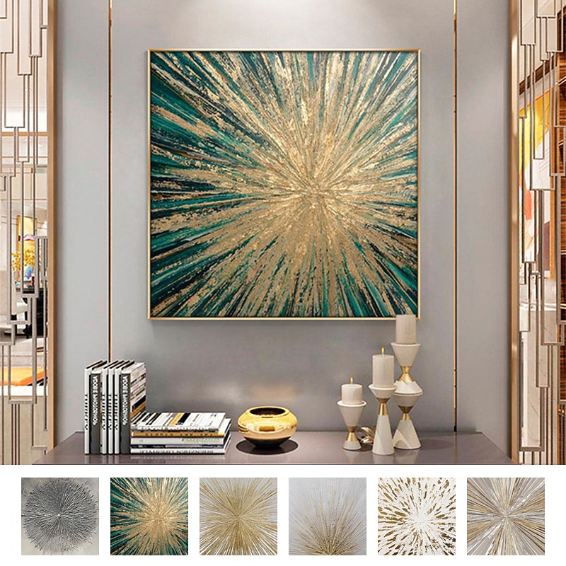 Oil Painting Handmade Hand Painted Wall Art Modern Gold Foil Picture Abstract Home Decoration Decor Rolled Canvas No Frame Unstretched