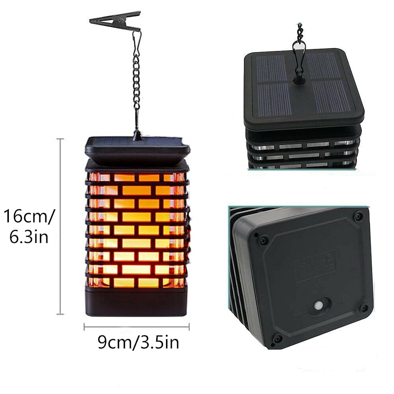 Solar Flame Lantern - Outdoor Waterproof LED Pathway Garden Light, 99 LEDs Dancing Flickering Flame, USB Charging for Courtyard, Balcony and Landscape Decoration for Halloween4