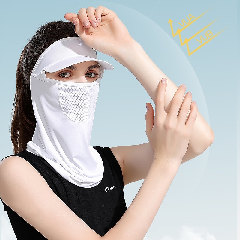 sunscreen mask headscarf women's outdoor golf sports sun hats cover the whole face, neck protection, uv protection ice silk veil4