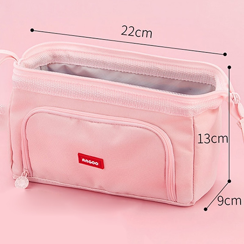 Pencil Case Pen Pouch Marker Bag Wear-Resistant Multifunction With Zipper Canvas for School Student Back to School Gift4