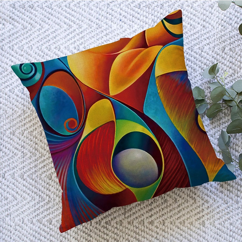 Abstract Print Cushion Cover Soft Decorative Square Throw Pillow Cover Cushion Case Pillowcase for Bedroom Livingroom Superior Quality Machine Washable Outdoor Cushion for Sofa Couch Bed Chair2