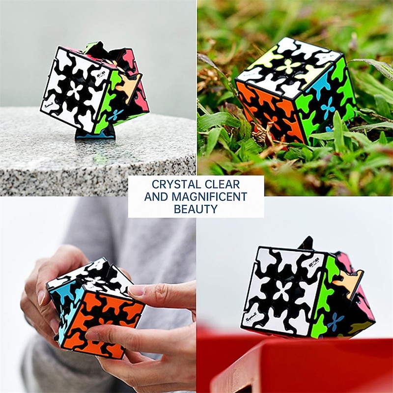 Gear Cube 3x3 with Three-Dimensional Gear Structure Embedded Tile Design Magic Cube 3x3x3 Puzzles Toys (57mm) Suitable for Brain Development Puzzle Games for Adults3