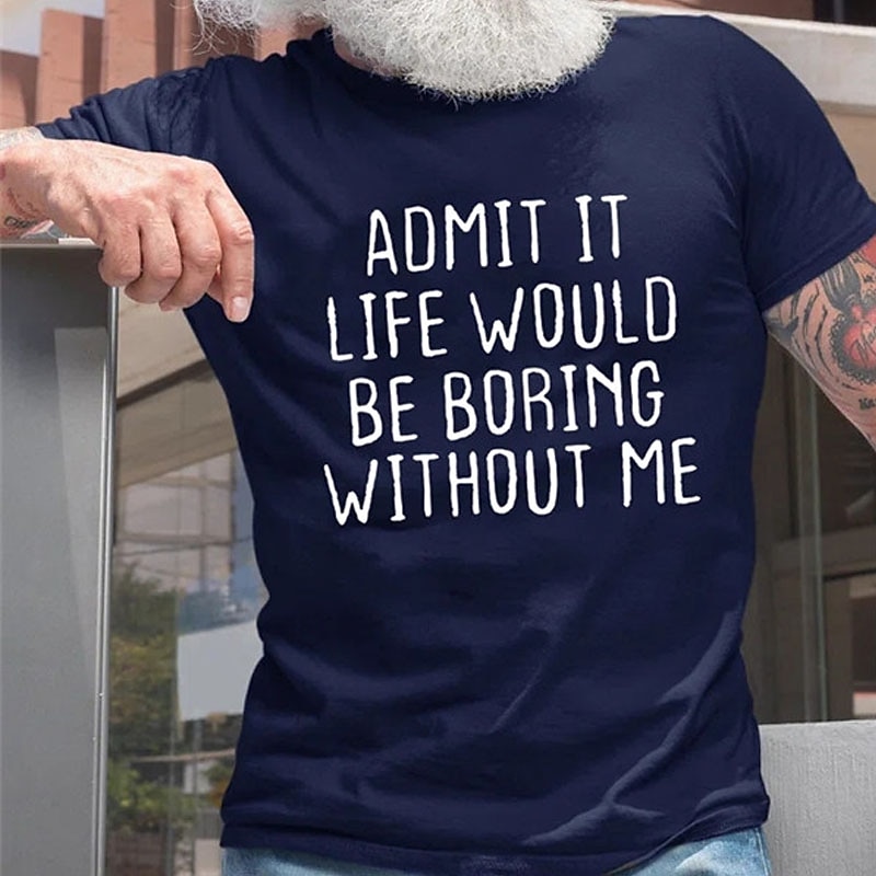 Men's Graphic Letter T Shirt Casual Style Cotton Short Sleeve Graphic Shirt Black Navy Blue Gray Comfortable Tee Street Casual Fashion Designer Clothing3