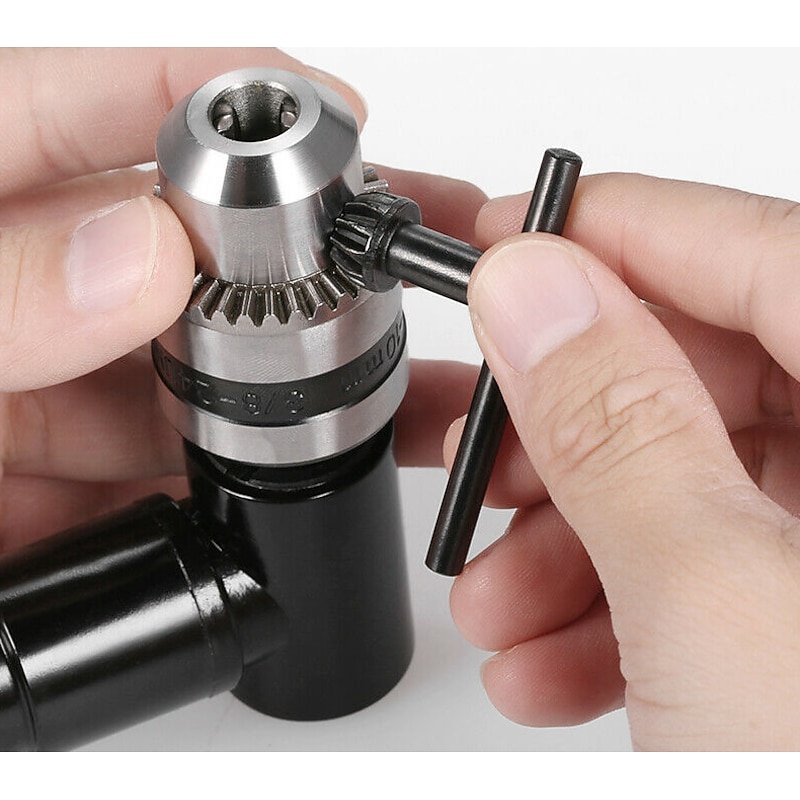 90 Degree Right Angle Electric Drill Corner 8mm Hex Shank Turning Device Bend Extending Three-jaw Chuck Range 1-10mm