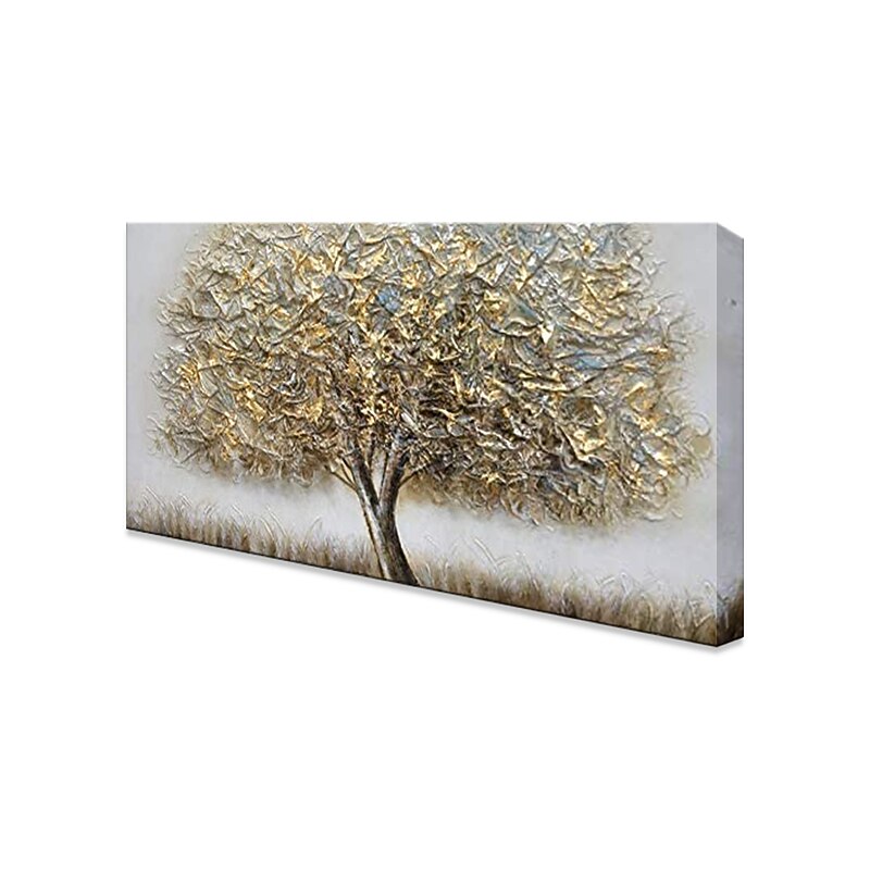 Oil Painting Hand Painted Horizontal Floral / Botanical Modern Rolled Canvas (No Frame)4